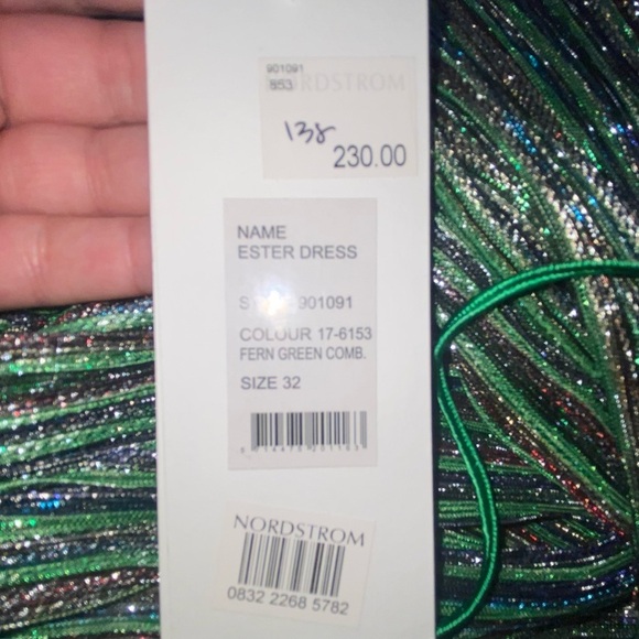 ROTATE Birger Christensen Ester Dress in Fern Green size 32 US 0 NWT - Picture 11 of 14